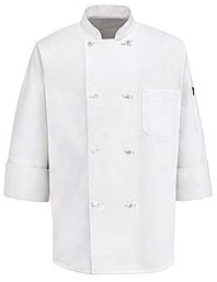 Eight Knot-Button Chef Coat with Thermometer Pocket