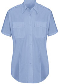 Womens New Dimension® Plus Poplin Short Sleeve Shirt