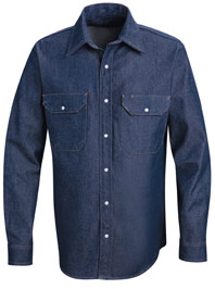 Red Kap Men's  Long Sleeve Denim Western Shirt