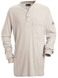 Bulwark Flame Resistant Long Sleeve Tagless Henley Shirt