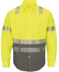 Flame Resistant ComforTouch 7.oz Hi-Viz Color Block Uniform Shirt