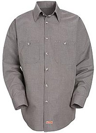 Red Kap Men's Micro-Check Long Sleeve Work Shirt