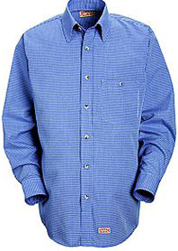 Red Kap Men's Mini-Plaid Uniform Shirt