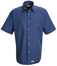 Red Kap Men's Short Sleeve Mini Plaid Uniform Shirt