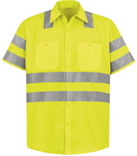 Red Kap Hi-Visibilty Short Sleeve Work Shirt Type R Class 3