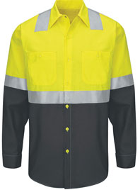 Red Kap Hi-Visibility Short Sleeve Color Block Work Shirt - Type R, Class 2  