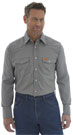 Wrangler® FR Flame Resistant Charcoal Western Shirt