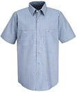 Red Kap Men's Industrial Stripe Mock Oxford Work Shirt