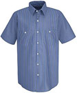 Red Kap Men's Industrial Stripe Poplin Work Shirt