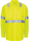 Red Kap Hi-Visibilty Long Sleeve Ripstop Work Shirt W/Mimix + Oilblok - Type R Class 2
