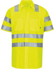 Red Kap Hi-Visibility Short Sleeve Ripstop Work Shirt W/Mimix + Oilblok - Type R Class 3