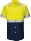 Red Kap Hi-Visibility Short Sleeve Color Block Work Shirt - Type R, Class 2