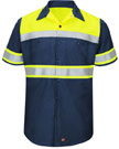 Red Kap Hi-Visibility Short Sleeve Color Block Work Shirt - Type O, Class 1